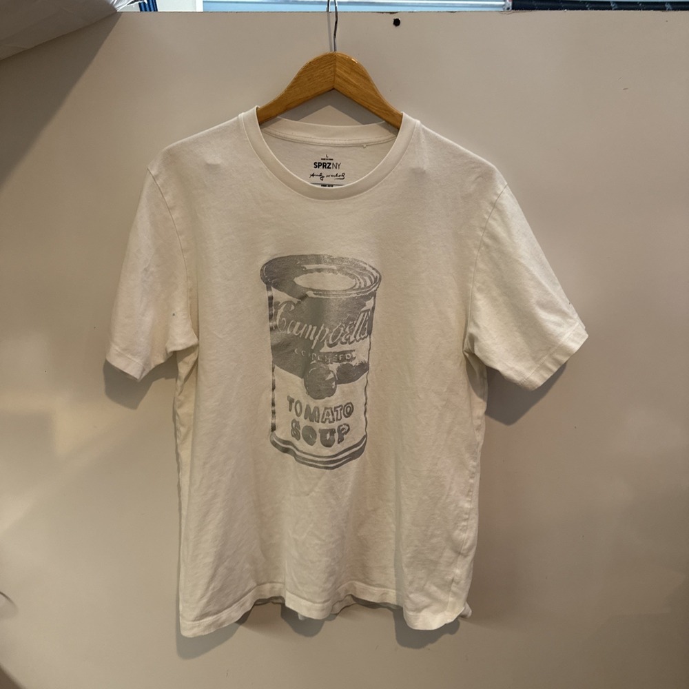 Andy Warhol x Uniqlo SPRZ NY Campbells Soup Can T-Shirt Size Large White Tee
